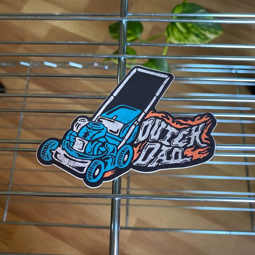 Dutch Dad Lawn Mower Sticker- June 2023